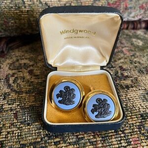 Wedgwood blue and black chariot cufflinks
